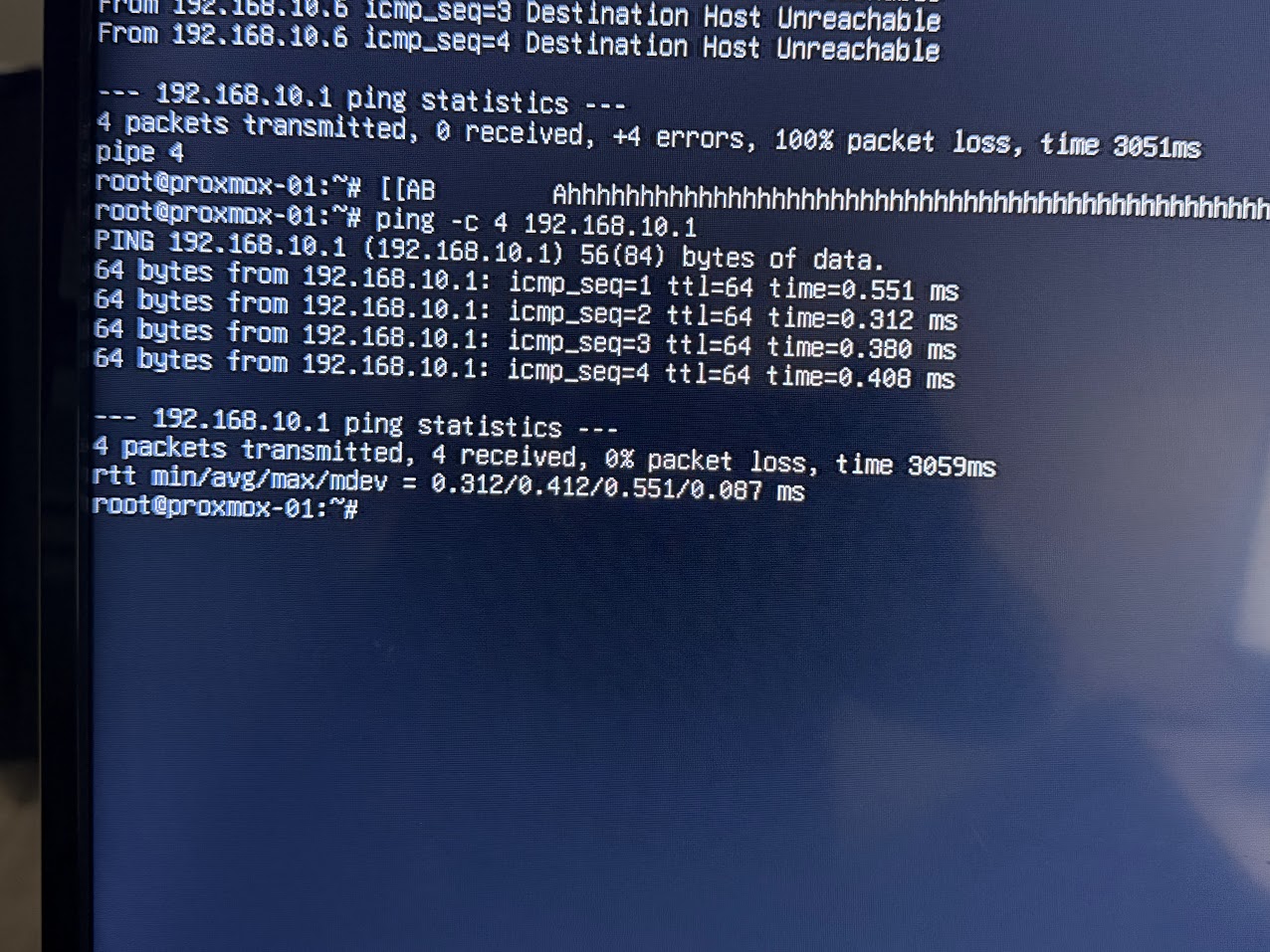 Ping to pfSense succeeding after moving the cable to Port 2