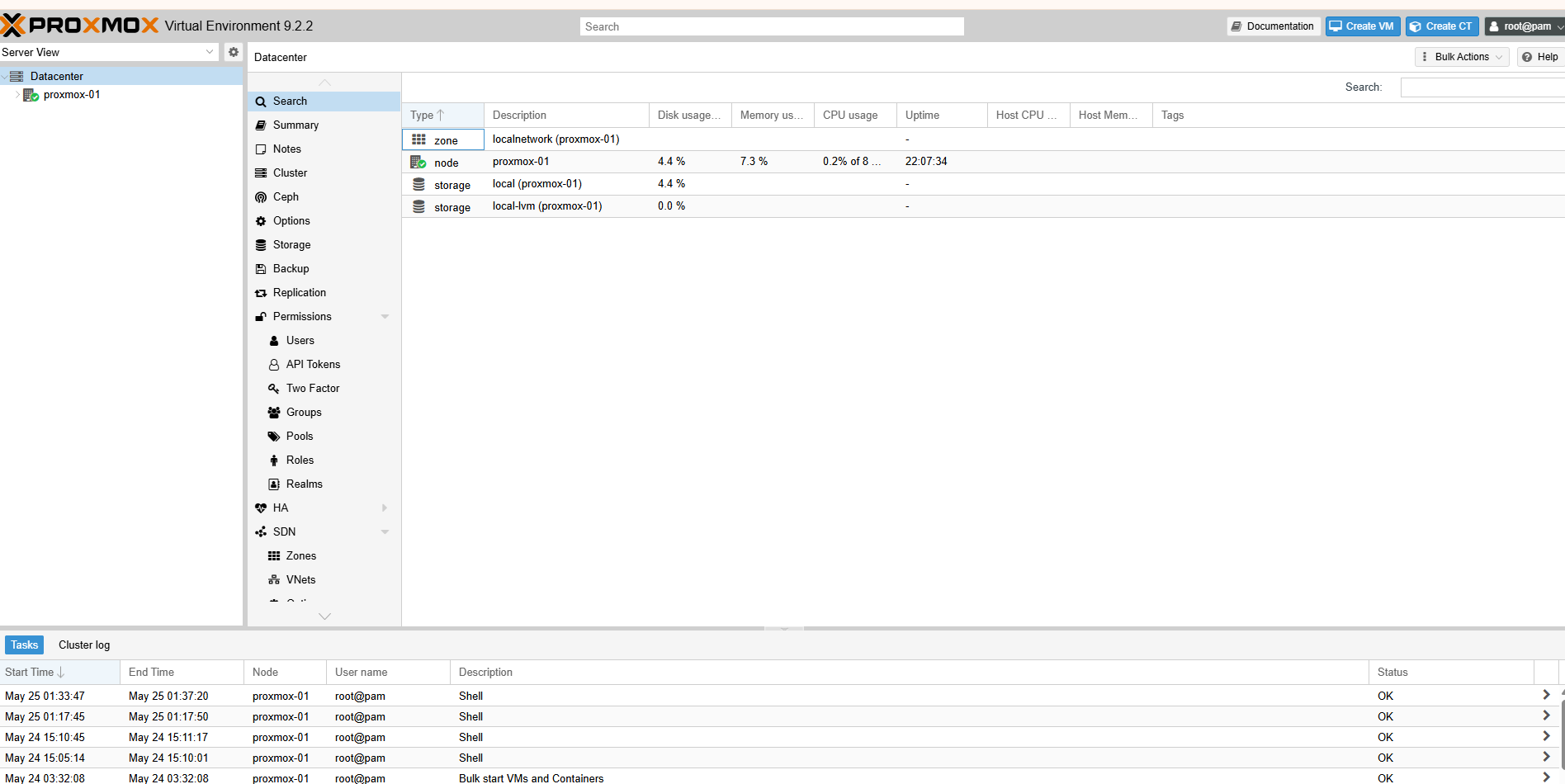 Proxmox web UI accessible after the trunk port migration